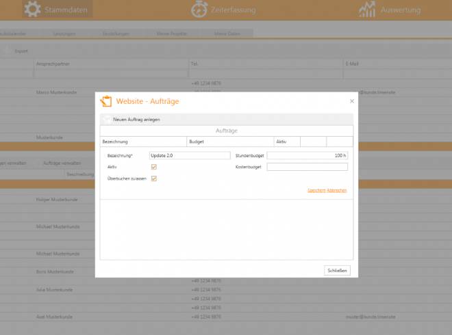 Aufträge verwalten Aufträge verwalten