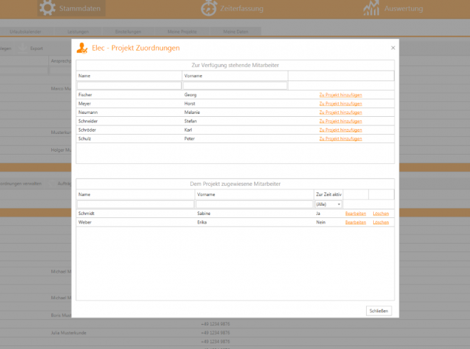 Mitarbeiterzuordnung Mitarbeiterzuordnung